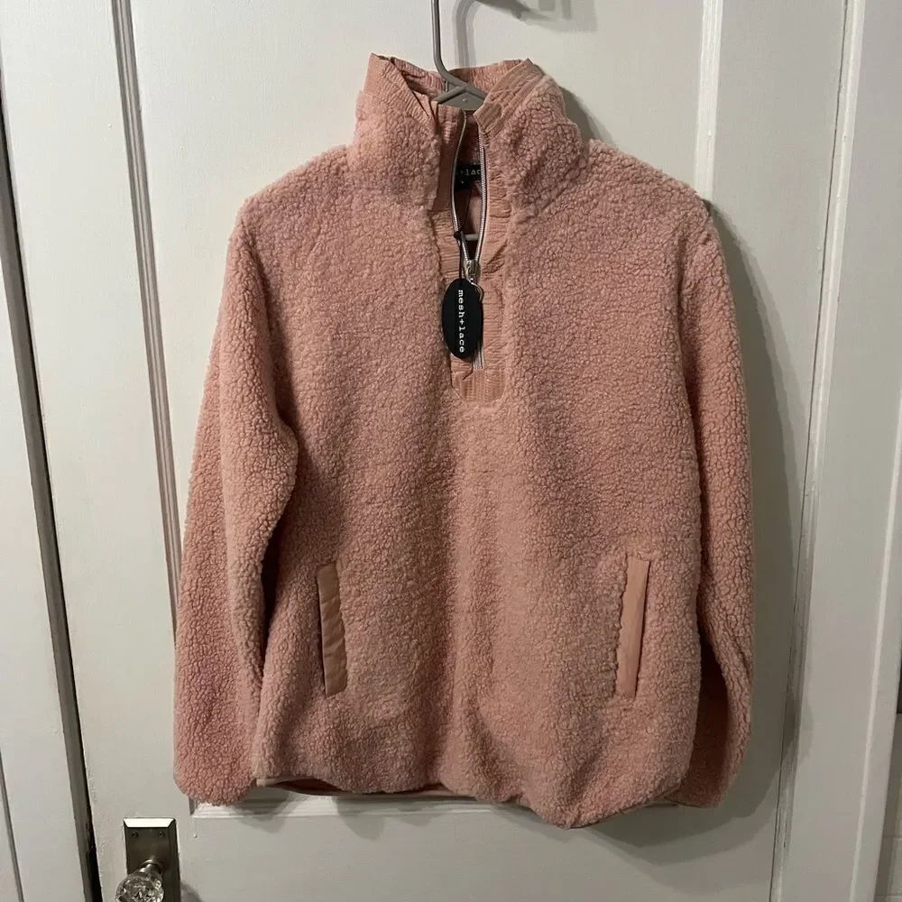 NWT Pink Sherpa Pullover